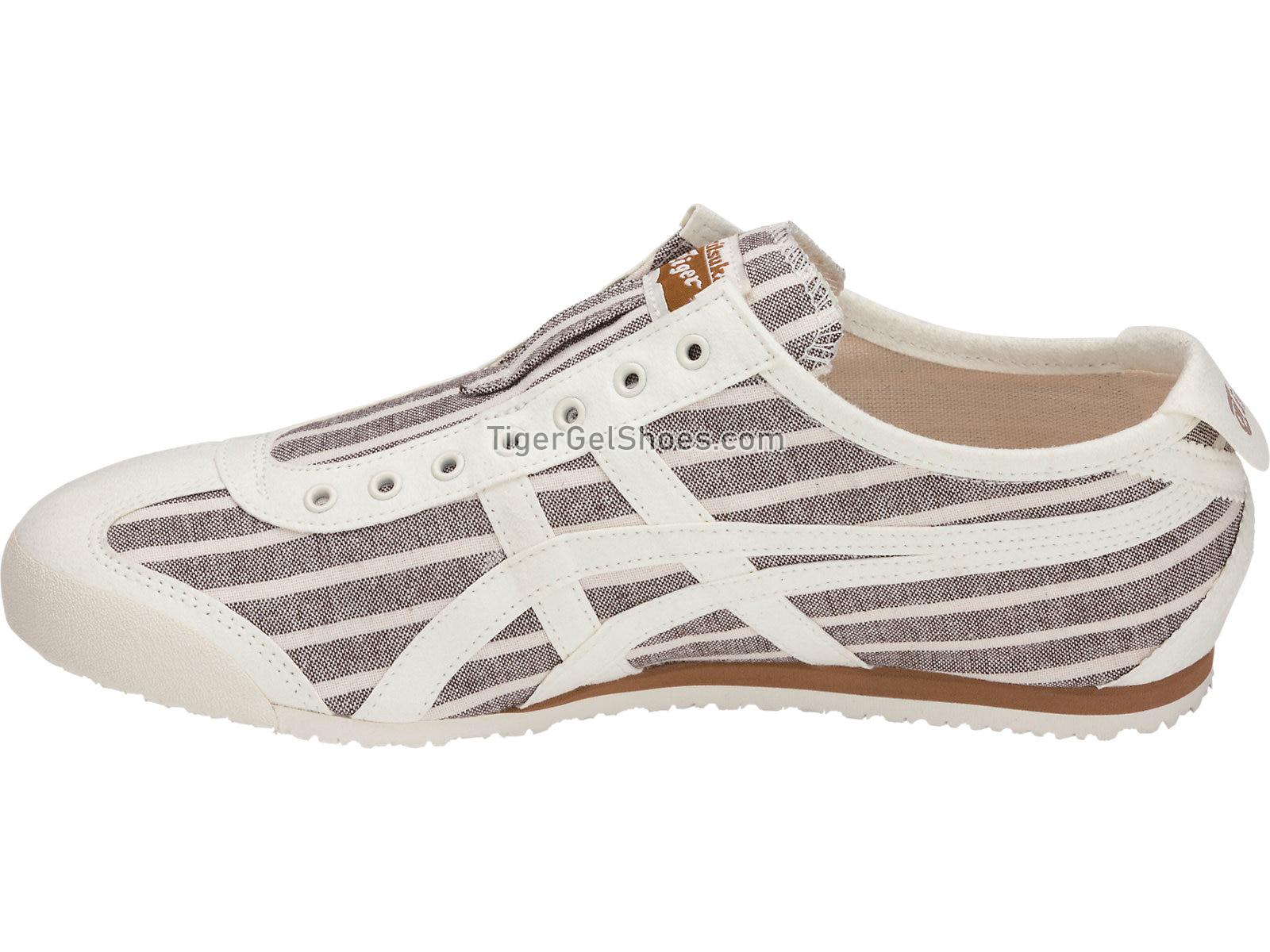 Onitsuka Tiger MEXICO 66 SLIP-ON Brown Stripes/White 1183A239-201 Mens Womens Shoes
