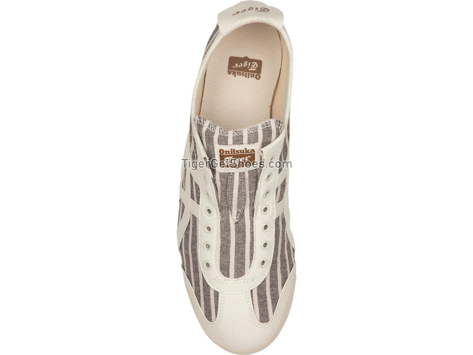 Onitsuka Tiger MEXICO 66 SLIP-ON Brown Stripes/White 1183A239-201 Mens Womens Shoes