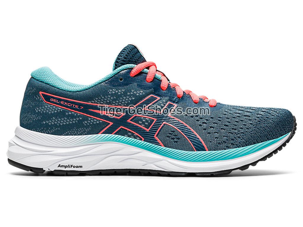 Asics GEL-Excite 7 Magnetic Blue/Sunrise Red 1012A562-404 Womens Running Shoes