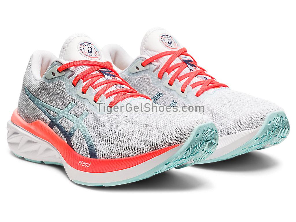 Asics DYNABLAST 2 White/Thunder Blue 1012B150-960 Womens Running Shoes