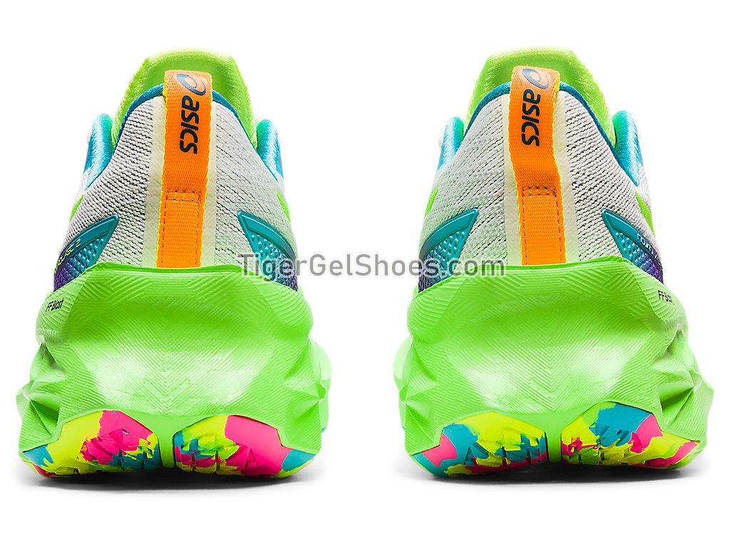 Asics NOVABLAST 2 White/Safety Yellow 1012B247-100 Womens Running Shoes