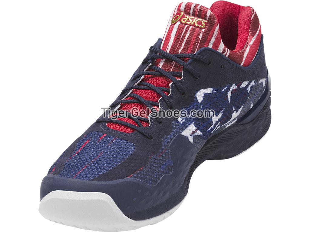Asics GEL-Court FF L.E. Indigo Blue/Rich Gold/Prime Red E714N-4994 Womens Mens Tennis Shoes