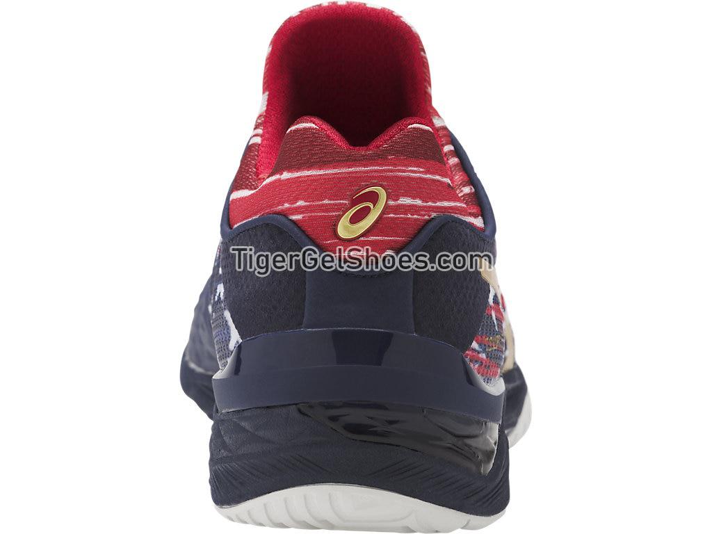 Asics GEL-Court FF L.E. Indigo Blue/Rich Gold/Prime Red E714N-4994 Womens Mens Tennis Shoes