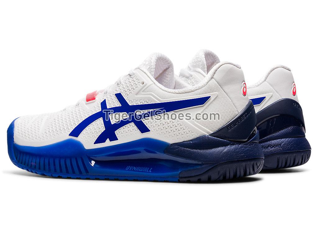 Asics GEL-RESOLUTION 8 (D) White/Lapis Lazuli Blue 1042A097-107 Womens Tennis Shoes