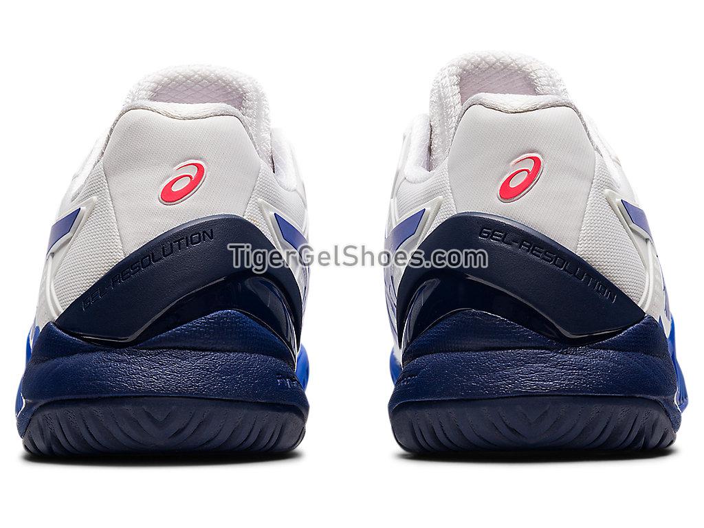 Asics GEL-RESOLUTION 8 (D) White/Lapis Lazuli Blue 1042A097-107 Womens Tennis Shoes
