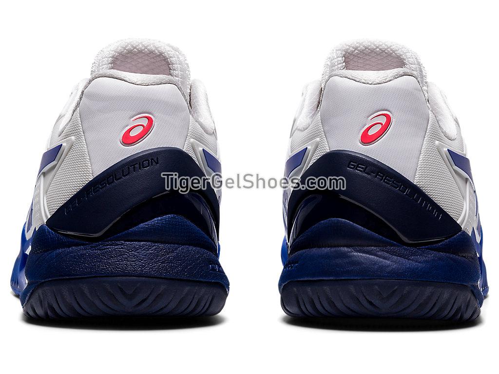 Asics GEL-Resolution 8 White/Lapis Lazuli Blue 1042A072-107 Womens Tennis Shoes