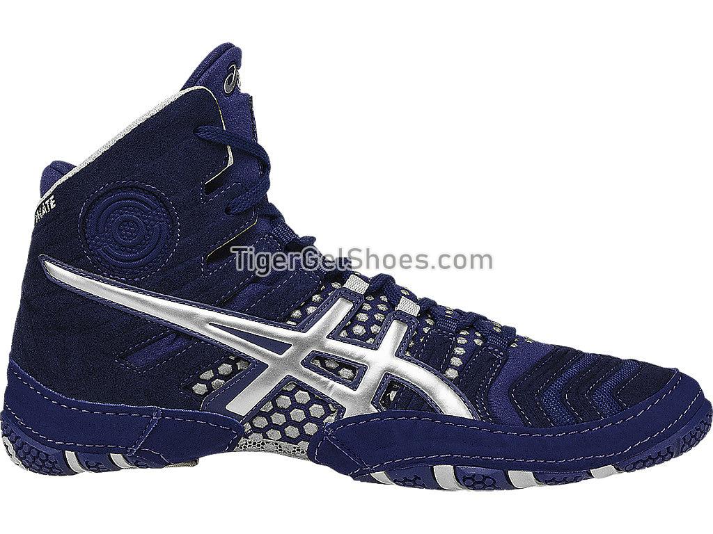 Asics Dan Gable Ultimate 4 Estate Blue/Silver J500Y-5293 Mens Wrestling Shoes