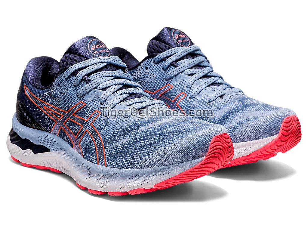 Asics GEL-NIMBUS 23 (D) Mist/Blazing Coral 1012A884-412 Womens Running Shoes