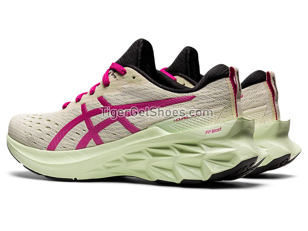 Asics NOVABLAST 2 Birch/Pink Rave 1012B049-200 Womens Running Shoes