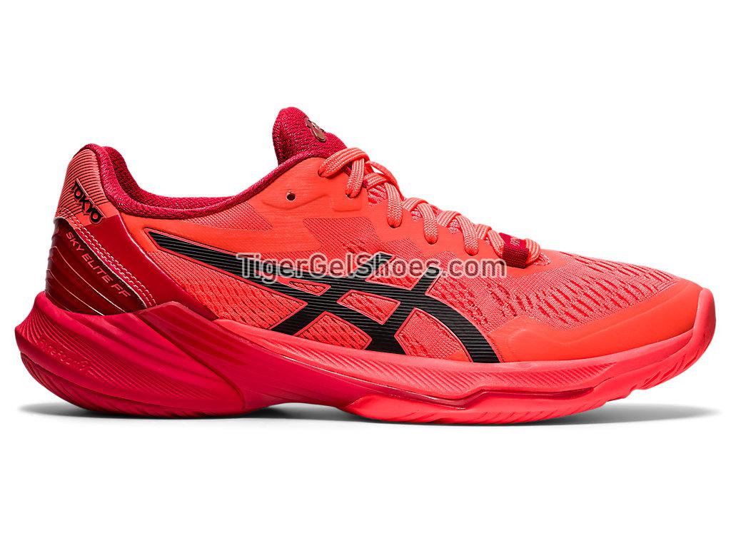 Asics SKY ELITE FF 2 TOKYO Sunrise Red/Eclipse Black 1052A068-701 Womens Volleyball Shoes
