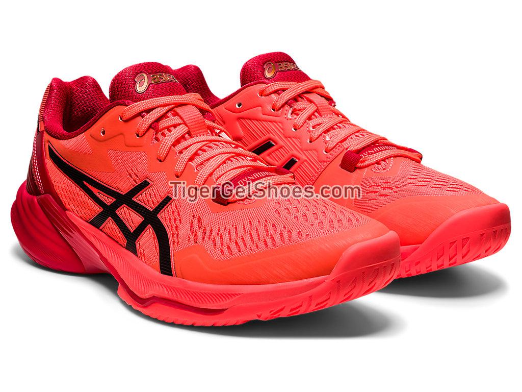 Asics SKY ELITE FF 2 TOKYO Sunrise Red/Eclipse Black 1052A068-701 Womens Volleyball Shoes
