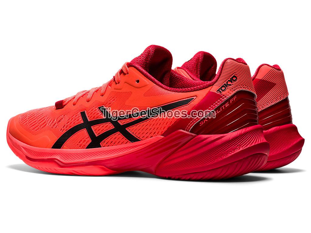 Asics SKY ELITE FF 2 TOKYO Sunrise Red/Eclipse Black 1052A068-701 Womens Volleyball Shoes