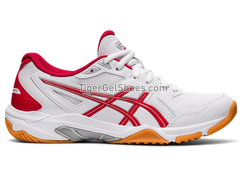 Asics GEL-ROCKET 10 White/Classic Red 1072A056-100 Womens Volleyball Shoes