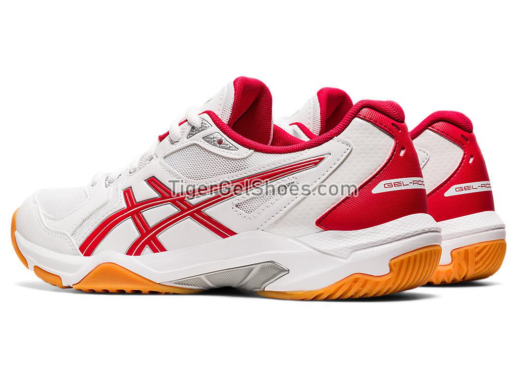 Asics GEL-ROCKET 10 White/Classic Red 1072A056-100 Womens Volleyball Shoes