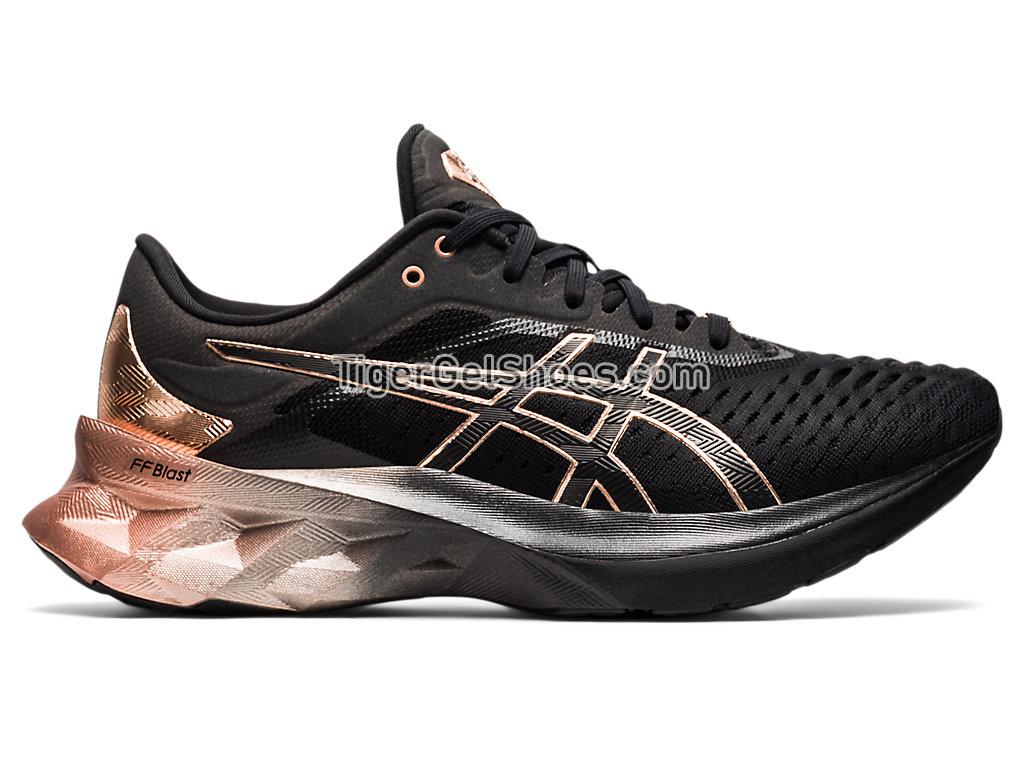 Asics NOVABLAST PLATINUM Black/Rose Gold 1012B014-001 Womens Running Shoes