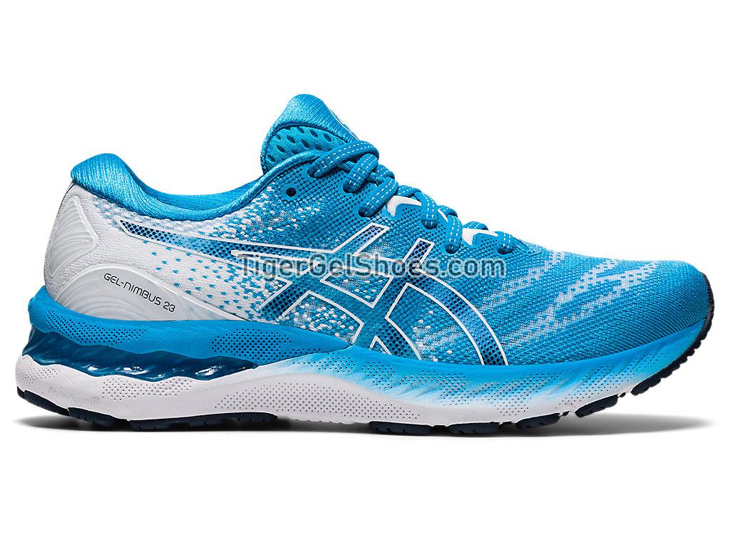 Asics GEL-NIMBUS 23 Digital Aqua/White 1012A885-401 Womens Running Shoes