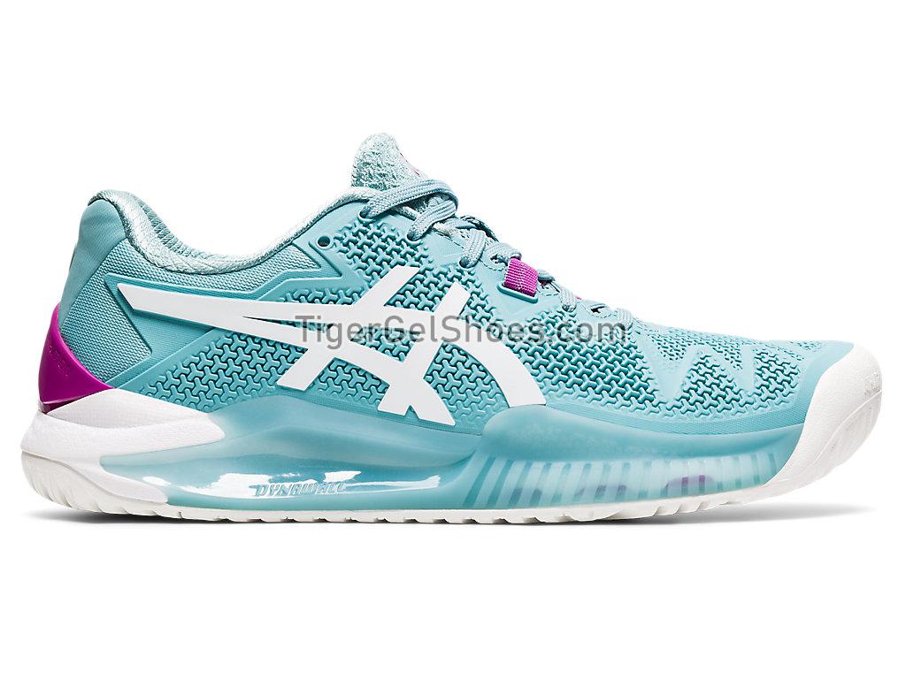 Asics GEL-RESOLUTION 8 (D) Smoke Blue/White 1042A097-403 Womens Tennis Shoes