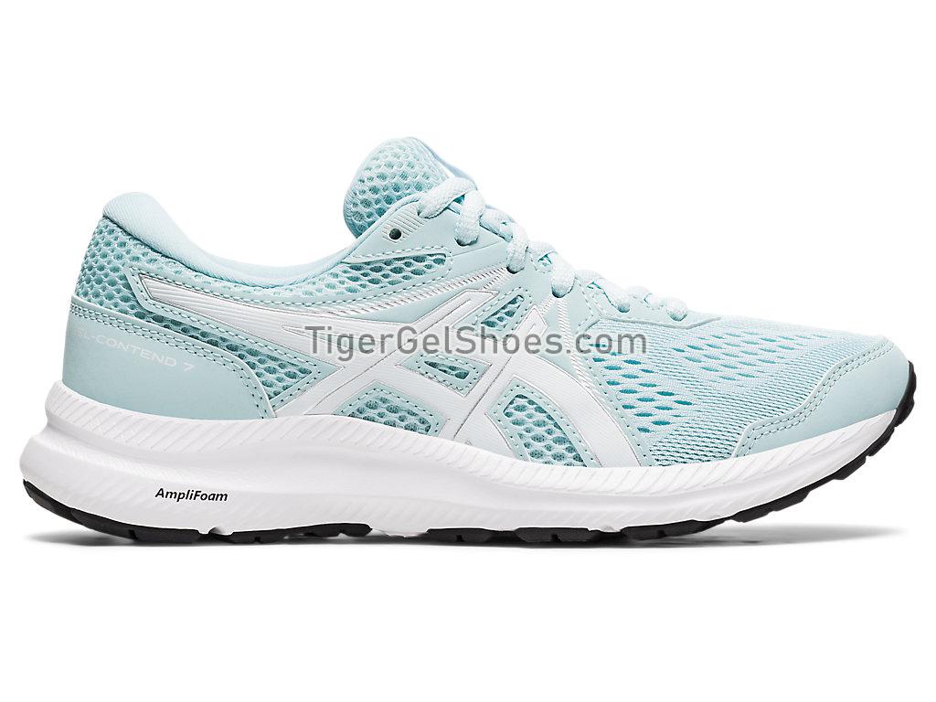 Asics GEL-CONTEND 7 Aqua Angel/White 1012A911-402 Womens Running Shoes