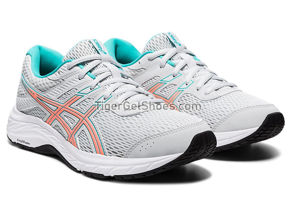 Asics GEL-CONTEND 6 Polar Shade/Sun Coral 1012A570-023 Womens Running Shoes