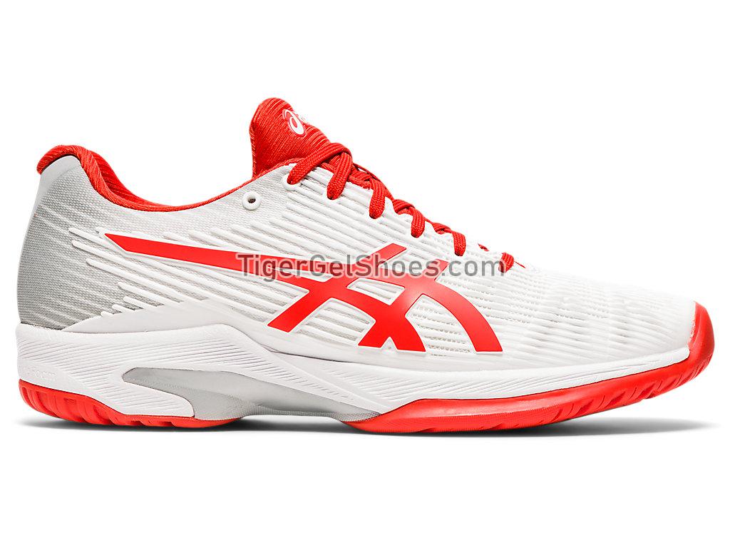 Asics SOLUTION SPEED FF White/Fiery Red 1042A002-104 Womens Tennis Shoes