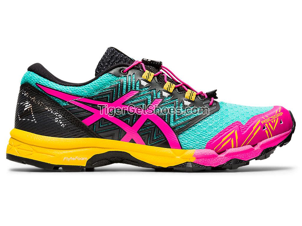 Asics GEL-FUJITRABUCO Sea Glass/Pink Glo 1012A770-300 Womens Trail Running Shoes