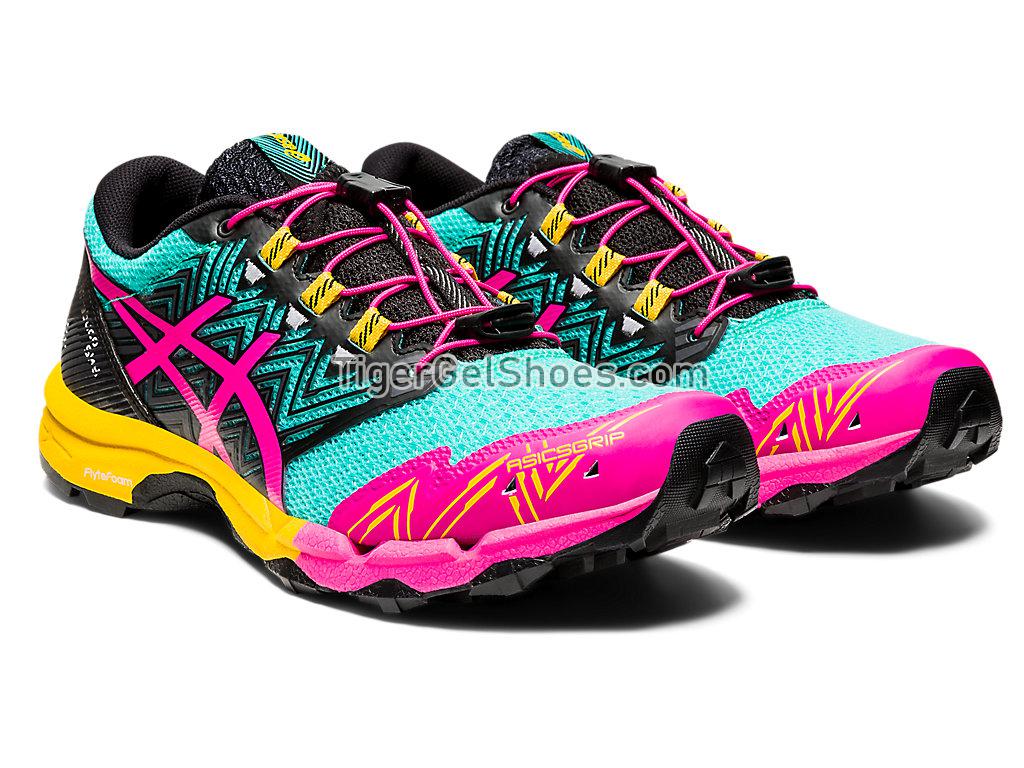 Asics GEL-FUJITRABUCO Sea Glass/Pink Glo 1012A770-300 Womens Trail Running Shoes