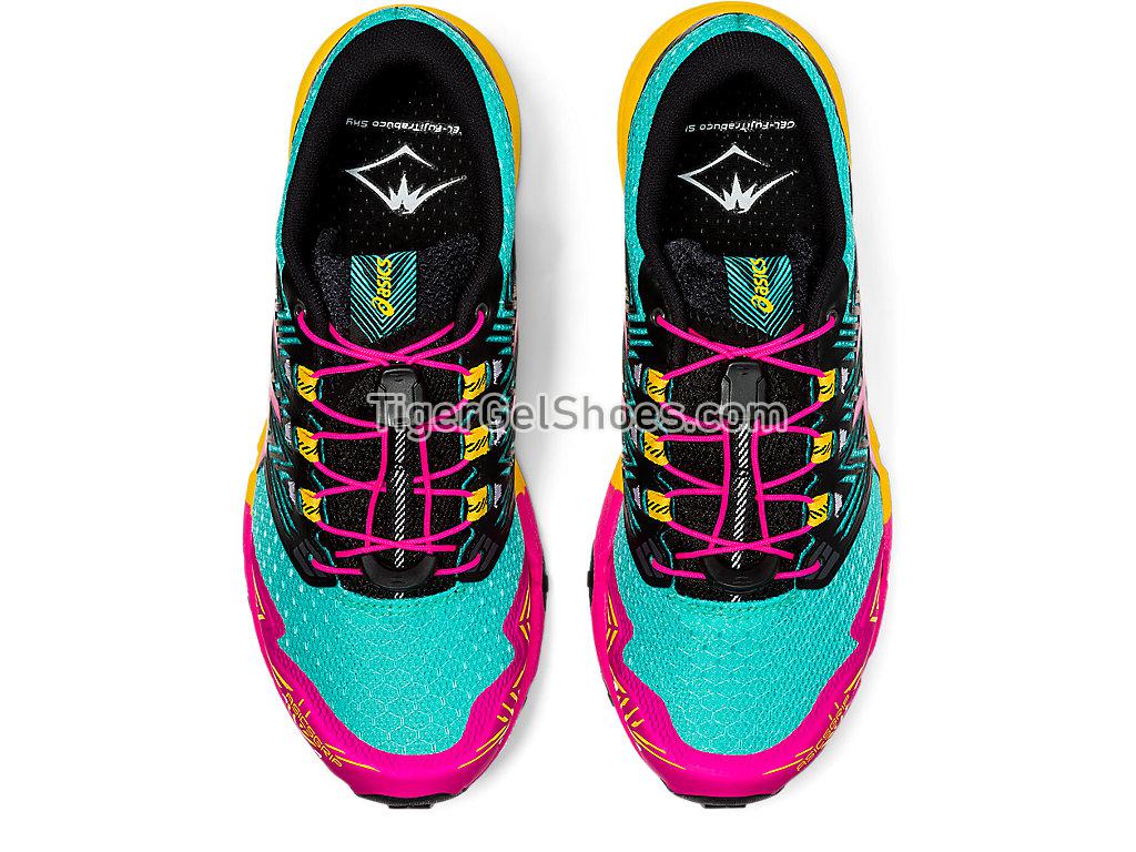 Asics GEL-FUJITRABUCO Sea Glass/Pink Glo 1012A770-300 Womens Trail Running Shoes