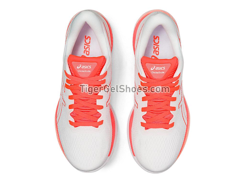 Asics GLIDERIDE White/Sunrise Red 1012A943-100 Womens Running Shoes