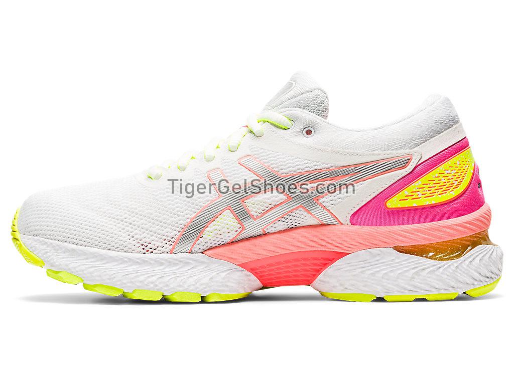 Asics GEL-NIMBUS 22 LITE-SHOW White/Sun Coral 1012A766-100 Womens Running Shoes