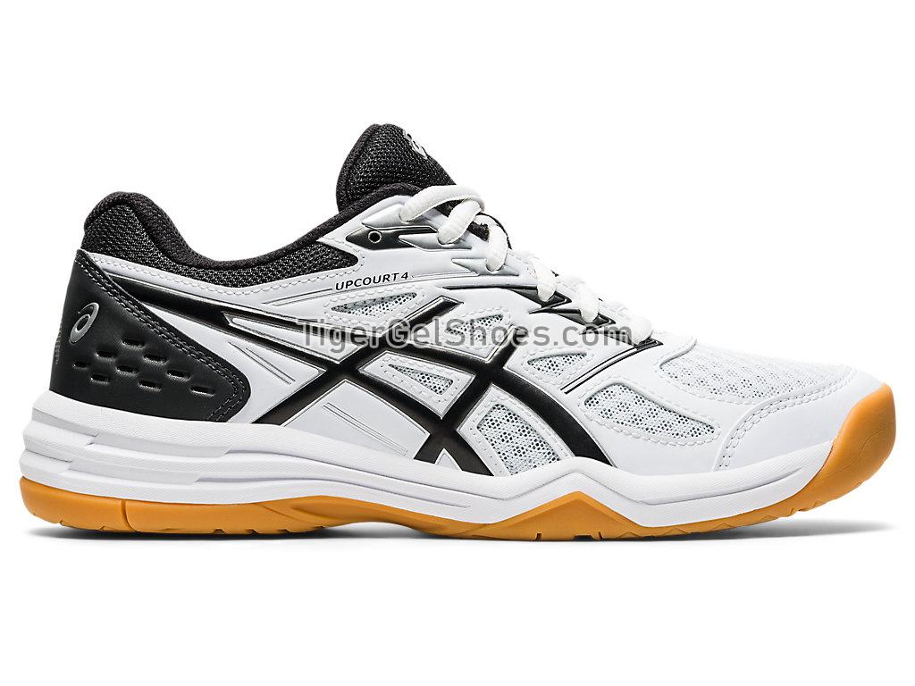 Asics UPCOURT 4 White/Black 1072A055-100 Womens Volleyball Shoes