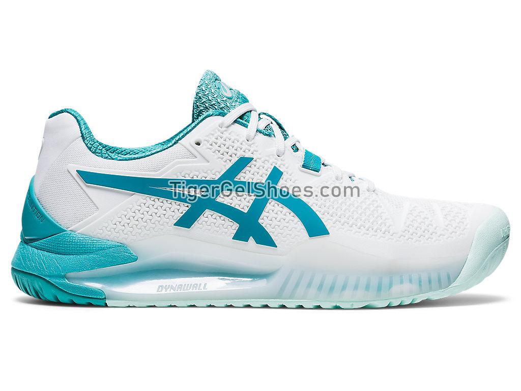Asics GEL-RESOLUTION 8 (D) White/Lagoon 1042A097-106 Womens Tennis Shoes Asics GEL-RESOLUTION 8 (D) White/Lagoon 1042A097-106 Womens Tennis Shoes