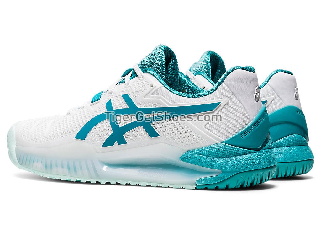 Asics GEL-RESOLUTION 8 (D) White/Lagoon 1042A097-106 Womens Tennis Shoes