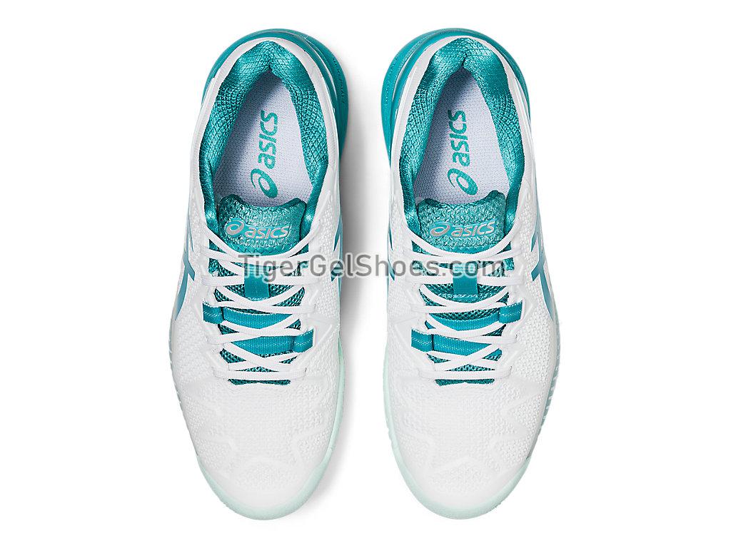 Asics GEL-RESOLUTION 8 (D) White/Lagoon 1042A097-106 Womens Tennis Shoes