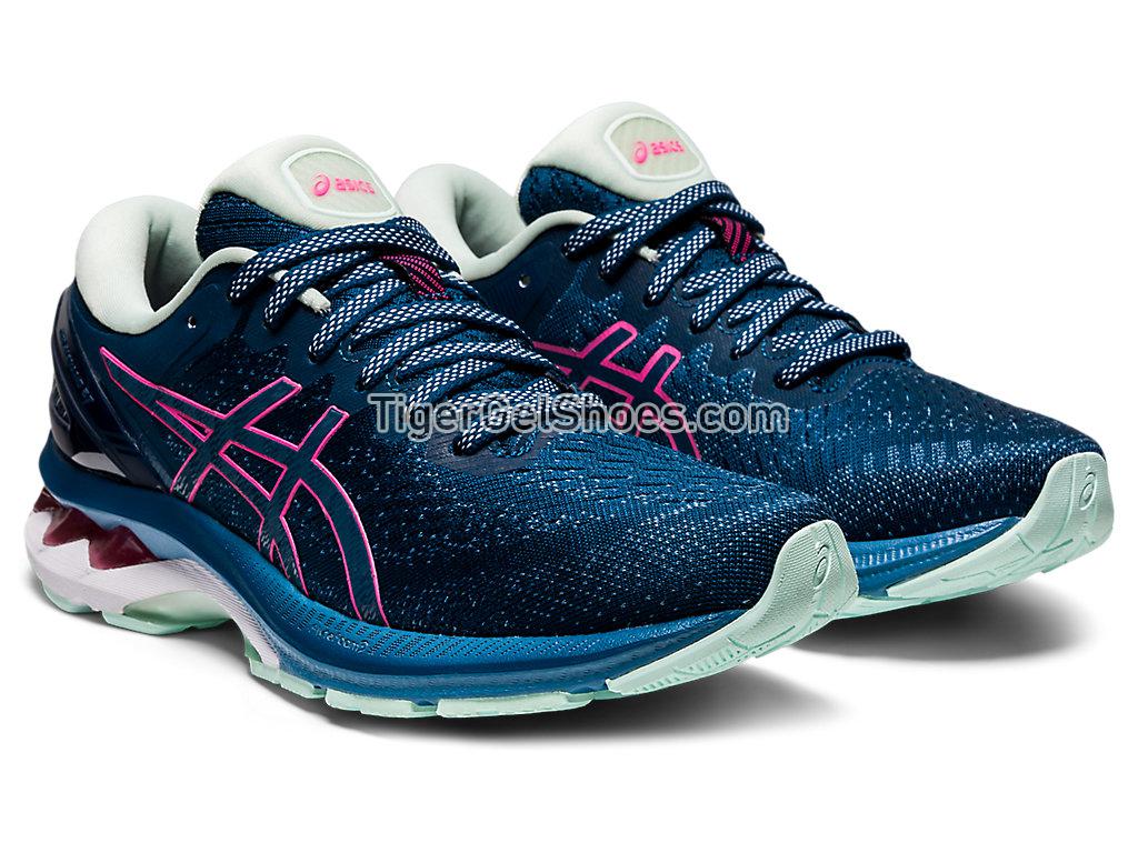 Asics GEL-KAYANO 27 Mako Blue/Hot Pink 1012A649-400 Womens Running Shoes