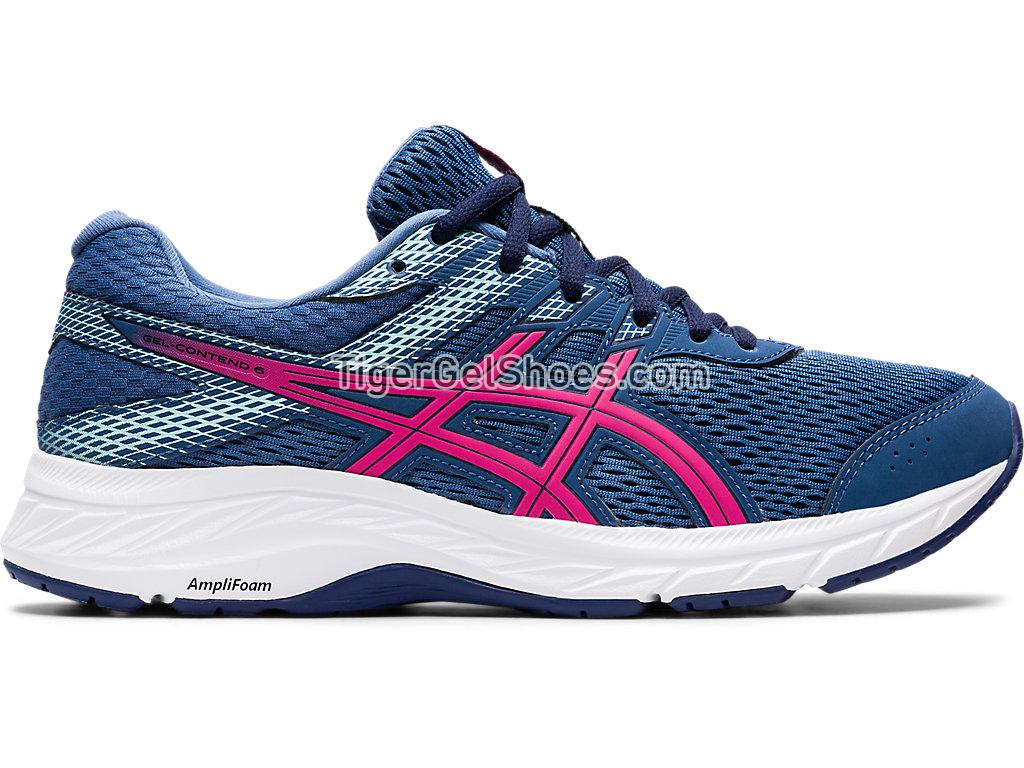 Asics GEL-CONTEND 6 Grand Shark/Pink Glo 1012A570-400 Womens Running Shoes Asics GEL-CONTEND 6 Grand Shark/Pink Glo 1012A570-400 Womens Running Shoes