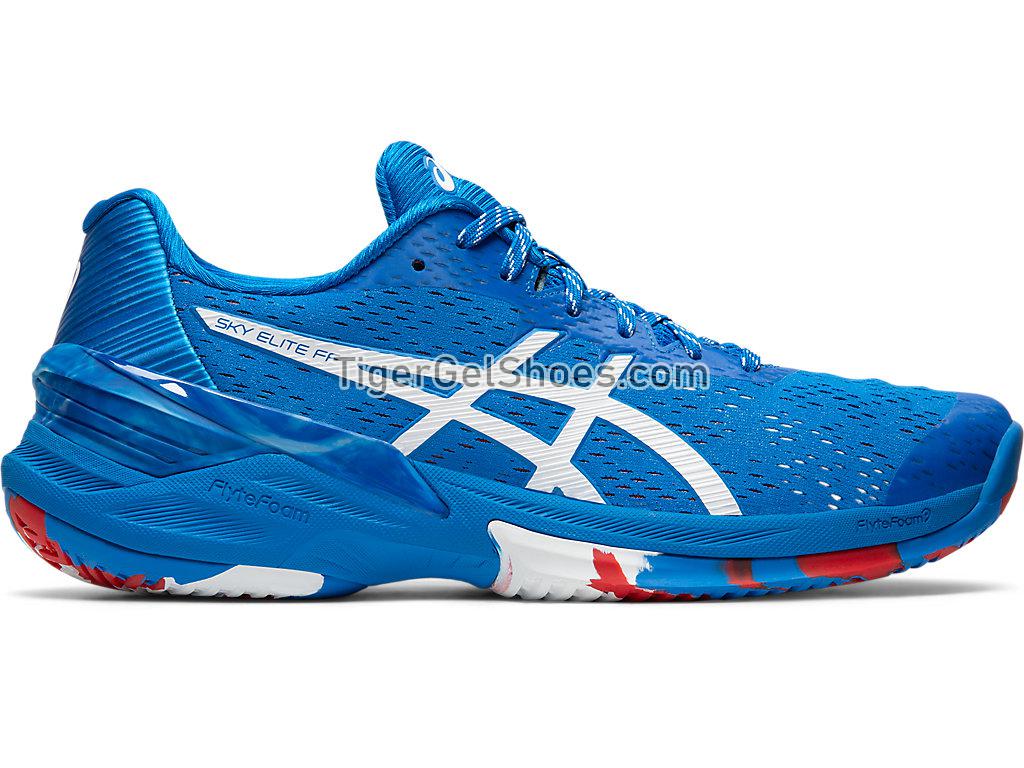 Asics Sky Elite FF L.E. Retro Tokyo Electric Blue/White 1052A032-400 Womens Volleyball Shoes