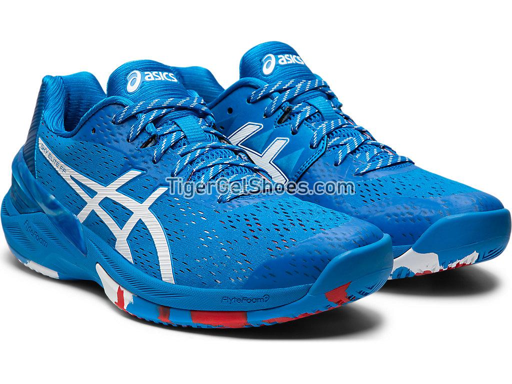 Asics Sky Elite FF L.E. Retro Tokyo Electric Blue/White 1052A032-400 Womens Volleyball Shoes