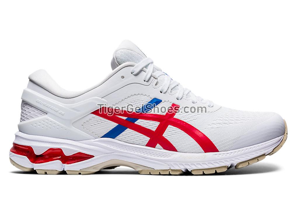 Asics GEL-Kayano 26 Retro Tokyo White/Classic Red 1012A654-100 Womens Running Shoes