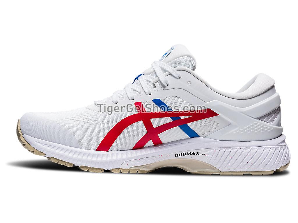Asics GEL-Kayano 26 Retro Tokyo White/Classic Red 1012A654-100 Womens Running Shoes