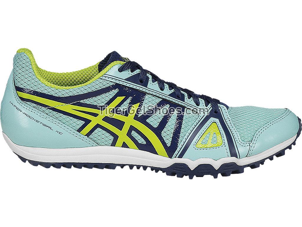 Asics Hyper-Rocketgirl XC Aruba Blue/Neon Lime/Poseidon G559Y-7889 Womens Track and Field Shoes