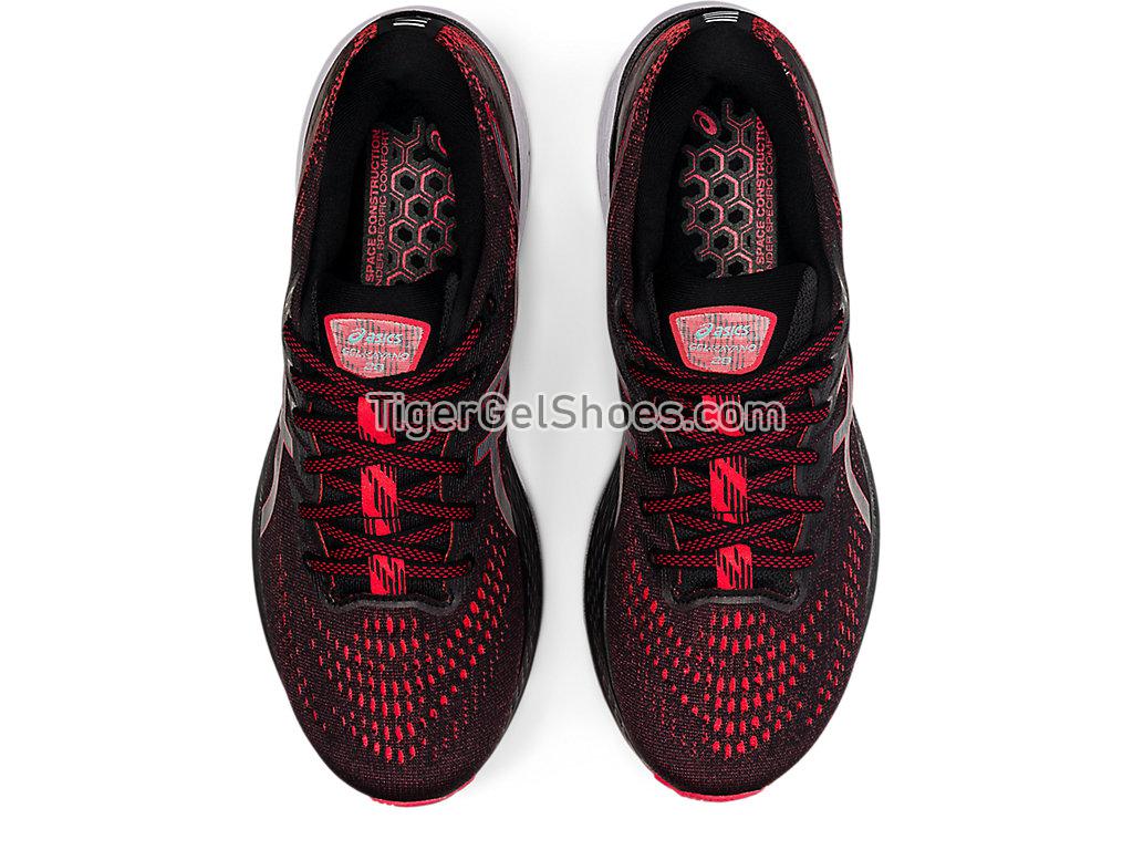 Asics GEL-KAYANO 28  (2E) Black/Electric Red 1011B188-002 Mens Running Shoes