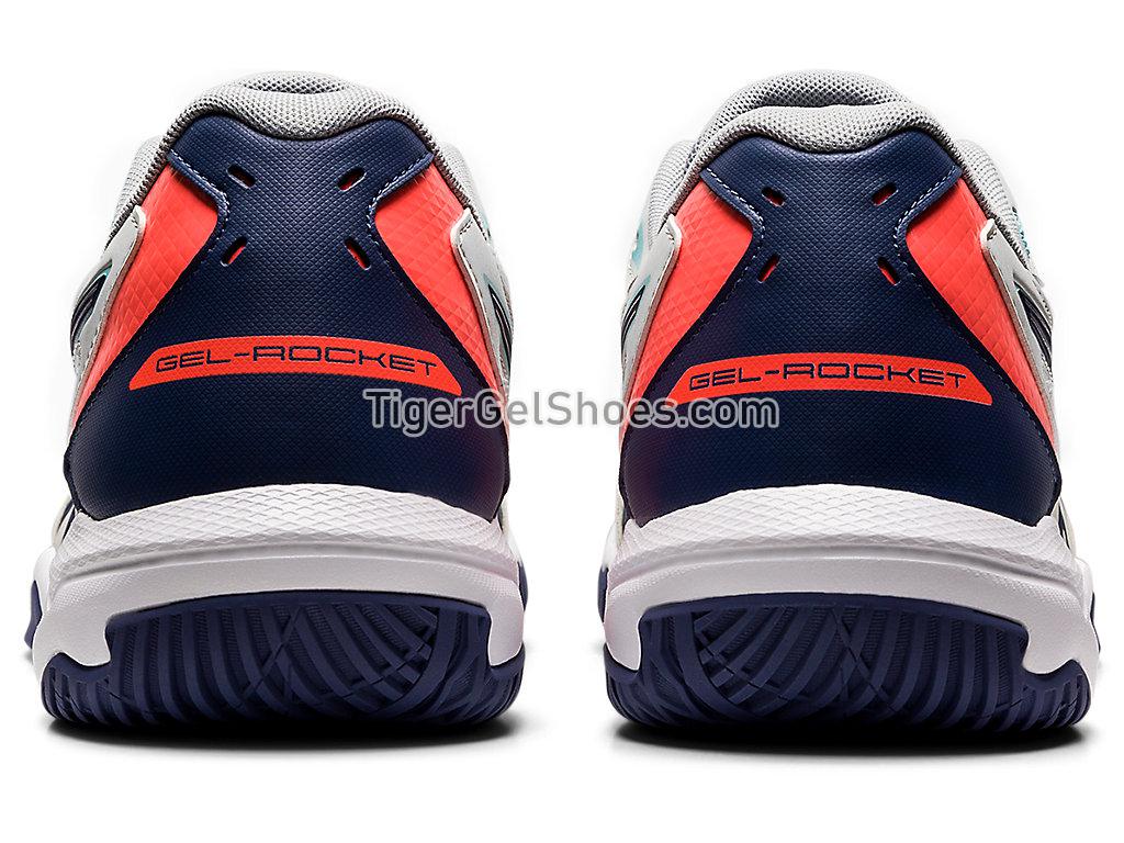 Asics GEL-ROCKET 10 Glacier Grey/Sunrise Red 1071A054-960 Mens Volleyball Shoes