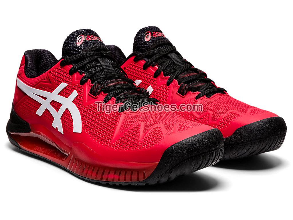 Asics GEL-Resolution 8 Electric Red/White 1041A079-601 Mens Tennis Shoes