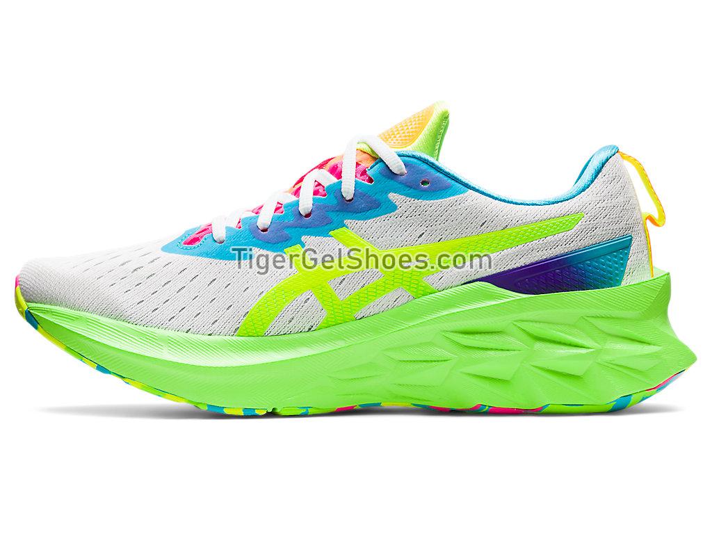 Asics NOVABLAST 2 White/Safety Yellow 1011B418-100 Mens Running Shoes
