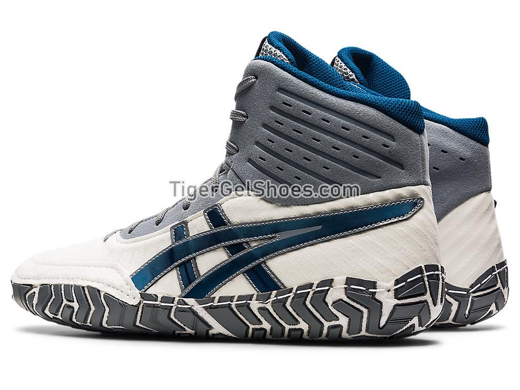 Asics Aggressor 4 White/Mako Blue 1081A001-103 Mens Wrestling Shoes