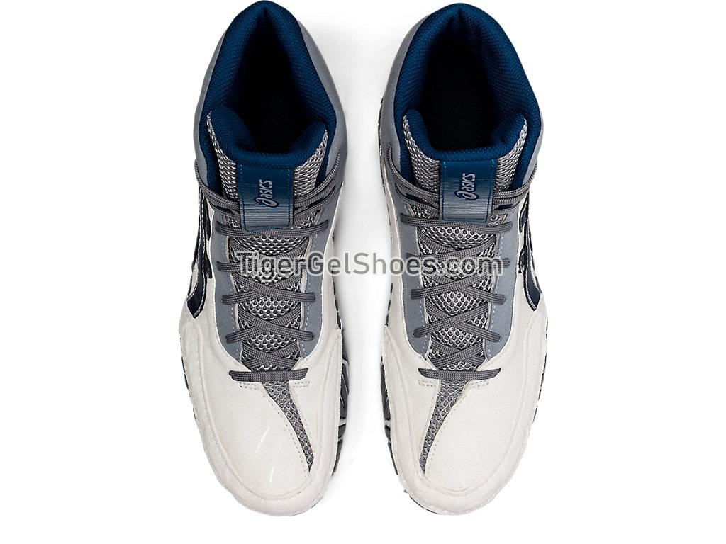 Asics Aggressor 4 White/Mako Blue 1081A001-103 Mens Wrestling Shoes