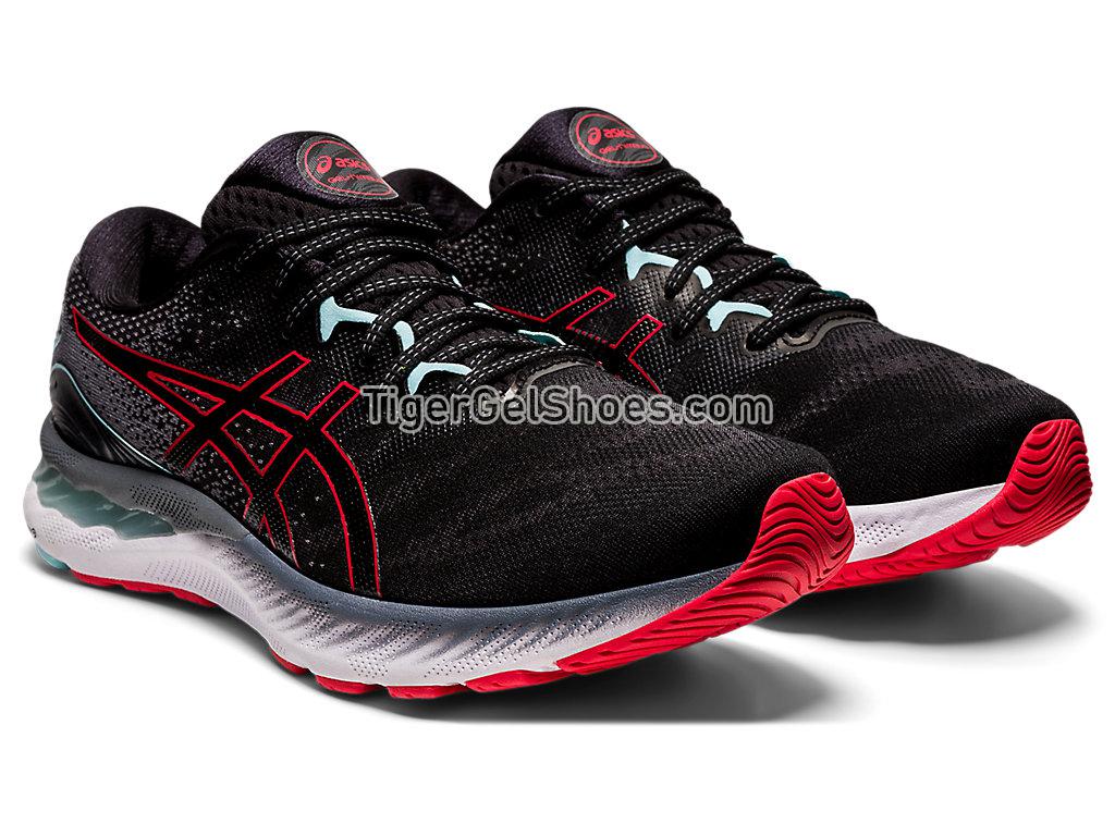 Asics GEL-NIMBUS 23 (2E) Black/Electric Red 1011B006-007 Mens Running Shoes