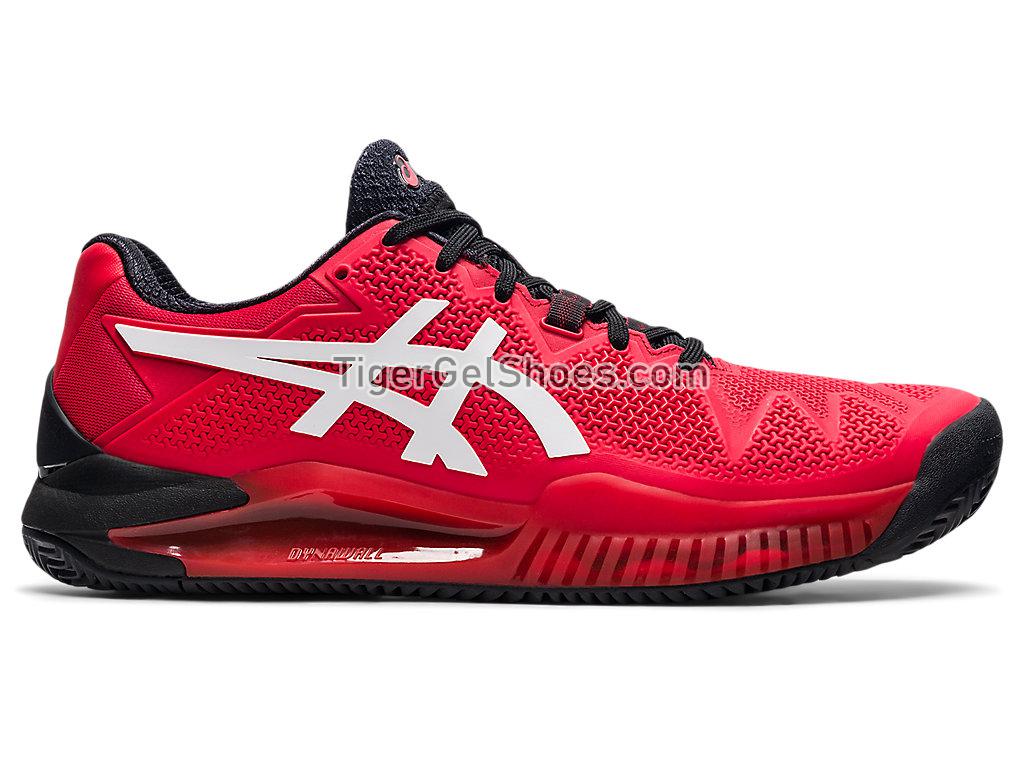 Asics GEL-RESOLUTION 8 CLAY Electric Red/White 1041A076-601 Mens Tennis Shoes