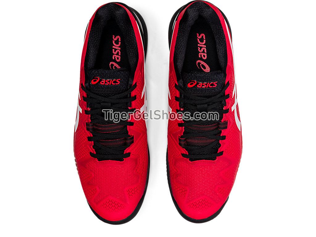 Asics GEL-RESOLUTION 8 CLAY Electric Red/White 1041A076-601 Mens Tennis Shoes