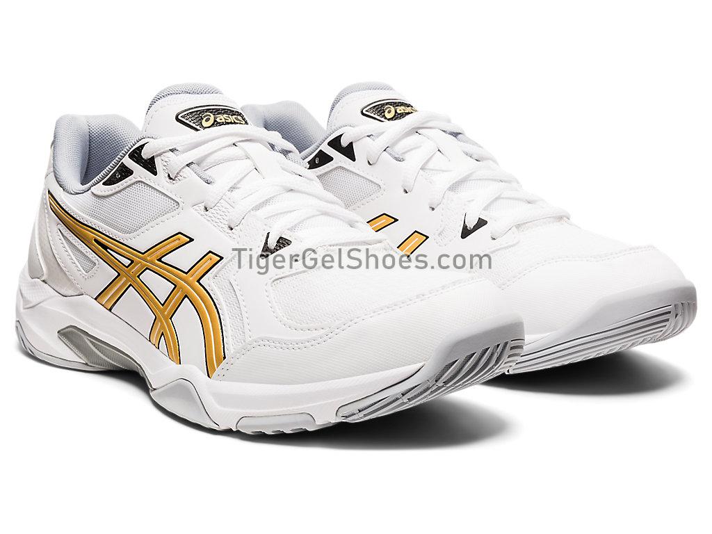Asics GEL-ROCKET 10 White/Pure Gold 1071A054-103 Mens Volleyball Shoes
